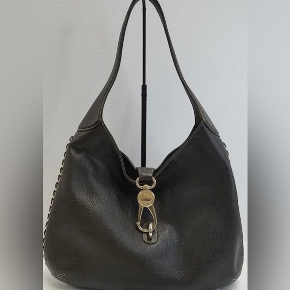 Authenticated Dooney & Bourke Women's Black Leather Shoulder Bag